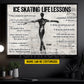 Motivational Personalized Ice Skating Boy Canvas Painting, Ice Skating Life Lessons Wall Art Decor, Poster Gift For Ice Skating Lovers