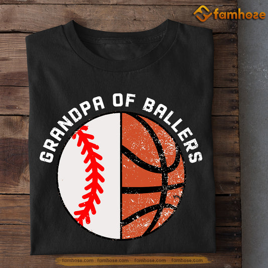 Basketball T-shirt, Grandpa Of Ballers, Gift For Grandpa, Gift For Basketball Lovers, Basketball Tees