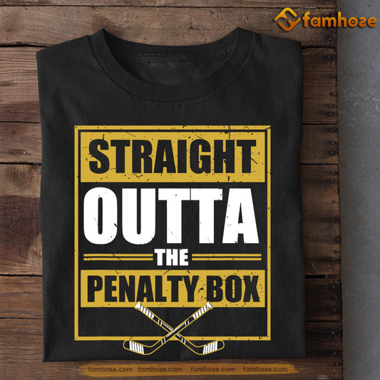 Vintage Hockey T-shirt, Straight Outta The Penalty Box, Gift For Hockey Lovers, Hockey Tees