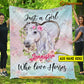 Personalized Horse Blanket, Just A Girl Who Love Horses, Horse Fleece Blanket - Sherpa Blanket Gift For Horse Lover