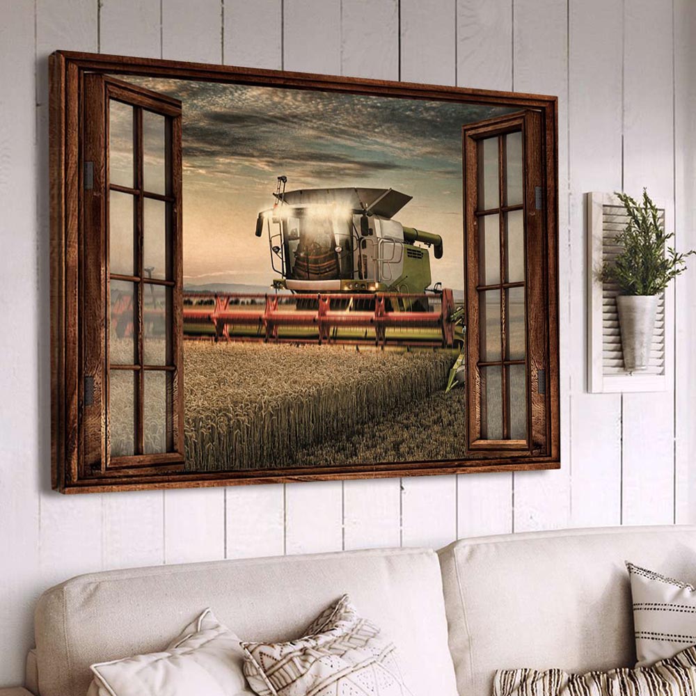 Strong Tractor Poster & Canvas, Tractor In The Farm, Tractor Canvas Wall Art, Poster Gift For Tractor Lovers