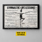 Motivational Gymnastic Girl Canvas Painting, Gymnastic Life Lessons Wall Art Decor, Poster Gift For Gymnastics Lovers