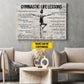 Motivational Gymnastic Girl Canvas Painting, Gymnastic Life Lessons Wall Art Decor, Poster Gift For Gymnastics Lovers