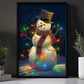 Snowman Wearing Hat, Snowman Christmas Canvas Painting, Xmas Wall Art Decor - Snowman Poster Gift