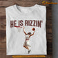 Funny Basketball & Jesus T-shirt, He Is Rizzin' Sport Tee Gift For Basketball Lovers