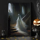 Ghost Woman Go To A Up Stair Canvas Wall Art Print - Dark Gothic Haunted Palace Halloween Poster Gift