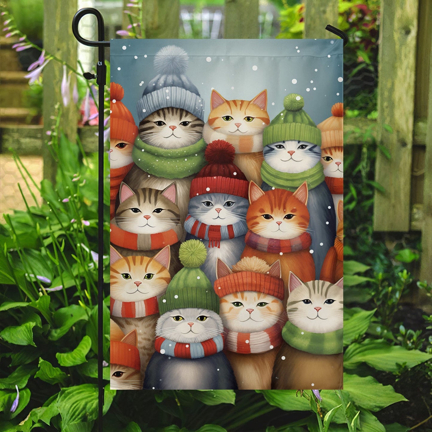 We Are One We Are Family Cute Cats Together, Christmas Garden Flag - House Flag, Christmas Flag Gift For Cat Lovers, Cat Owners