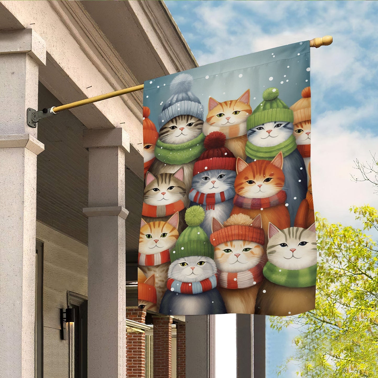 We Are One We Are Family Cute Cats Together, Christmas Garden Flag - House Flag, Christmas Flag Gift For Cat Lovers, Cat Owners