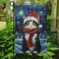 Cat Wearing Scarf On The Moon, Christmas Garden Flag - House Flag, Christmas Flag Gift For Cat Lovers, Cat Owners