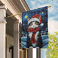 Cat Wearing Scarf On The Moon, Christmas Garden Flag - House Flag, Christmas Flag Gift For Cat Lovers, Cat Owners