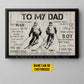 Personalized Skiing Dad Son Canvas Painting, To My Dad I Know It's Not Easy Wall Art Decor, Poster Father's Day Gift For Skiing Lovers