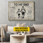 Personalized Soccer Dad Son Canvas Painting, To My Dad I Know It's Not Easy Sport Wall Art Decor, Poster Father's Day Gift For Soccer Lovers