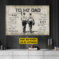 Motivational Personalized Baseball Dad Son Canvas Painting, To My Dad I Know It's Not Easy Sport Wall Art Decor, Poster Father's Day Gift For Baseball Lovers