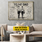 Motivational Personalized Baseball Dad Son Canvas Painting, To My Dad I Know It's Not Easy Sport Wall Art Decor, Poster Father's Day Gift For Baseball Lovers
