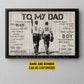 Motivational Personalized Baseball Dad Son Canvas Painting, To My Dad I Know It's Not Easy Sport Wall Art Decor, Poster Father's Day Gift For Baseball Lovers