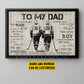 Personalized Hockey Dad Son Canvas Painting, To My Dad I Know It's Not Easy Sport Wall Art Decor, Poster Father's Day Gift For Hockey Lovers