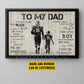 Personalized Football Dad Son Canvas Painting, To My Dad I Know It's Not Easy Sport Wall Art Decor, Poster Father's Day Gift For Football Lovers