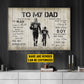 Personalized Football Dad Son Canvas Painting, To My Dad I Know It's Not Easy Sport Wall Art Decor, Poster Father's Day Gift For Football Lovers