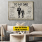 Personalized Football Dad Son Canvas Painting, To My Dad I Know It's Not Easy Sport Wall Art Decor, Poster Father's Day Gift For Football Lovers