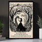Silhouette Halloween Beauty And Dragon Canvas Painting, She Stopped Trying To Slay Her Dragons Wall Art Decor, Spooky Season Poster Gift For Dragon Lovers