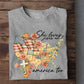 Jesus And American T-shirt, She Loves Jesus And American Too Tee July 14th Gift For Jesus Lovers, American Lovers