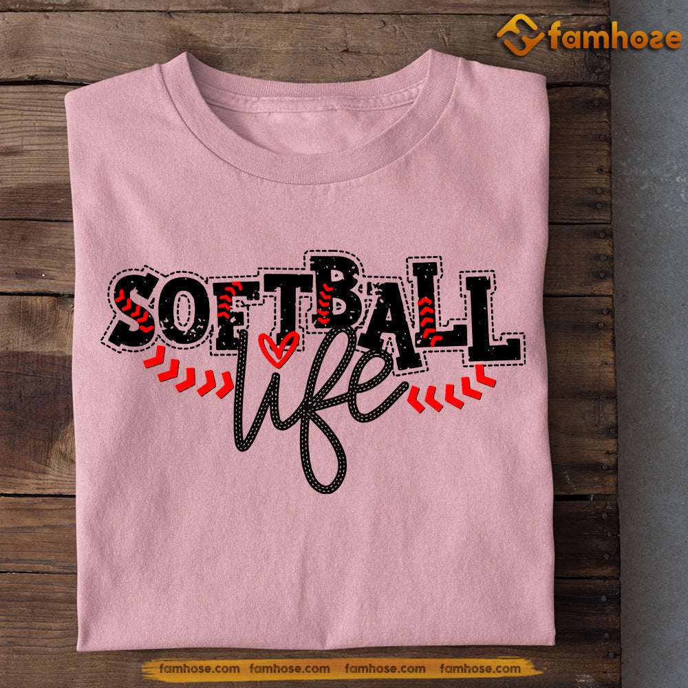 Cute Softball T-shirt, Softball Life, Gift For Softball Lovers, Softball Tees, Softball Girls