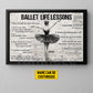 Motivational Personalized Ballet Girl Canvas Painting, Ballet Life Lessons Wall Art Decor, Poster Gift For Ballet Lovers