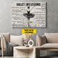 Motivational Personalized Ballet Girl Canvas Painting, Ballet Life Lessons Wall Art Decor, Poster Gift For Ballet Lovers