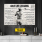 Motivational Personalized Golf Girl Canvas Painting, Golf Life Lessons Sports Wall Art Decor, Poster Gift For Golf Lovers