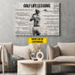 Motivational Personalized Golf Girl Canvas Painting, Golf Life Lessons Sports Wall Art Decor, Poster Gift For Golf Lovers