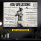 Motivational Personalized Golf Girl Canvas Painting, Golf Life Lessons Sports Wall Art Decor, Poster Gift For Golf Lovers