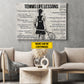Motivational Personalized Tennis Girl Canvas Painting, Tennis Life Lessons Sports Wall Art Decor, Poster Gift For Tennis Lovers