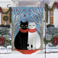 Couple Black And White Cat Together, Christmas Garden Flag - House Flag, Christmas Flag Gift For Cat Lovers, Cat Owners