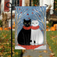 Couple Black And White Cat Together, Christmas Garden Flag - House Flag, Christmas Flag Gift For Cat Lovers, Cat Owners