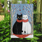 Couple Black And White Cat Together, Christmas Garden Flag - House Flag, Christmas Flag Gift For Cat Lovers, Cat Owners