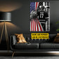 Personalized Hockey Boy Canvas Painting, Stars, Stripes & Hockey Dreams Sports Wall Art Decor, Poster July 4th Gift For Hockey Lovers, God Lovers