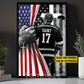 Personalized Hockey Boy Canvas Painting, Stars, Stripes & Hockey Dreams Sports Wall Art Decor, Poster July 4th Gift For Hockey Lovers, God Lovers