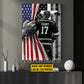 Personalized Hockey Boy Canvas Painting, Stars, Stripes & Hockey Dreams Sports Wall Art Decor, Poster July 4th Gift For Hockey Lovers, God Lovers