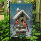 Cardinals At The Snow-Capped Birdhouse, Christmas Garden Flag - House Flag, Christmas Flag Gift For Bird Lovers, Bird Flag