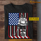 Personalized Hockey Man July 4th T-shirt, American Flag Made Of Hockey Sport Tees Gift For Hockey Lovers