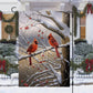 Cardinals On A Berry-Laden Branch, Christmas Garden Flag - House Flag, Christmas Flag Gift For Bird Lovers, Bird Flag