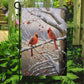 Cardinals On A Berry-Laden Branch, Christmas Garden Flag - House Flag, Christmas Flag Gift For Bird Lovers, Bird Flag