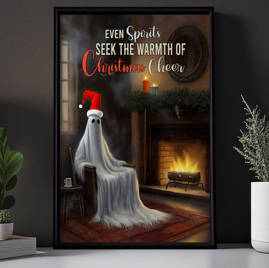 Even Spirits Seek The Warmth Of Christmas Cheer, Christmas Canvas Painting, Xmas Wall Art Decor - Christmas Poster Gift