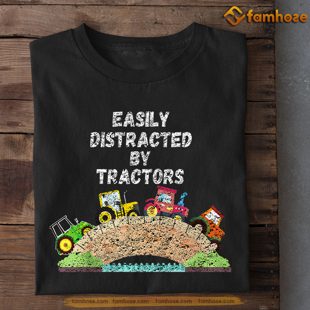 Tractor Kids T-shirt, Easily Distracted By Tractors, Back To School Gift For Tractor Kids Boys And Girls