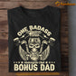 Biker T-shirt, One Badass Step Dad, Gift For Dad From Daughter & Son, Gift For Motorcycle Lovers, Biker Tees