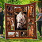 Strong Horse Blanket, Pattern Friendship Horses, Horse Fleece Blanket - Sherpa Blanket Gift For Horse Lover