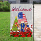 Welcome You The USA Gnome Flag, Gnome Xmas Garden Flag & House Flag, Christmas Flag Gift For Gnome Lovers