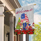 Welcome You The USA Gnome Flag, Gnome Xmas Garden Flag & House Flag, Christmas Flag Gift For Gnome Lovers