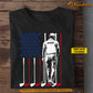 Personalized Golf Man July 4th T-shirt, American Flag Made Of Golf Tees Gift For Golf Lovers