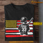 Personalized Softball Girl July 4th T-shirt, USA Softball Flag Sport Tees Gift For Softball Lovers